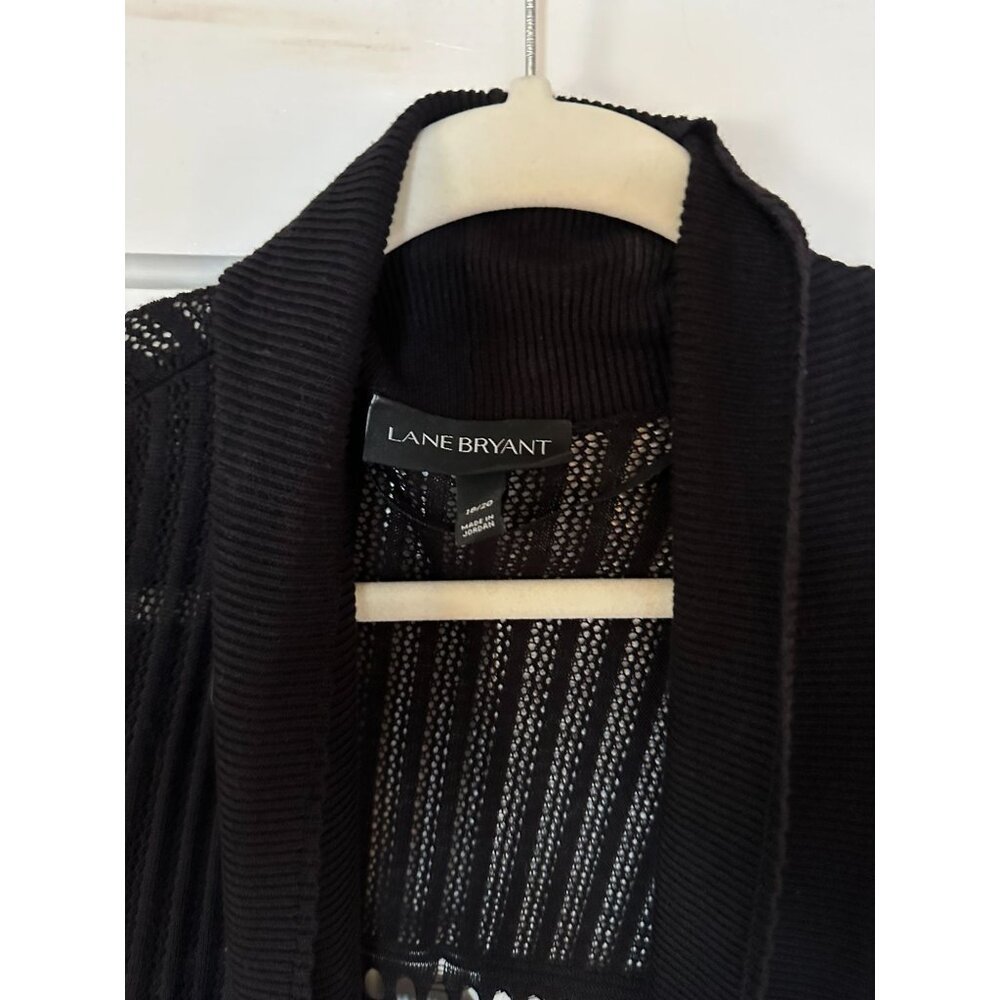 Lane Bryant Womens Sleeveless Long Sweater Black Size 18 20